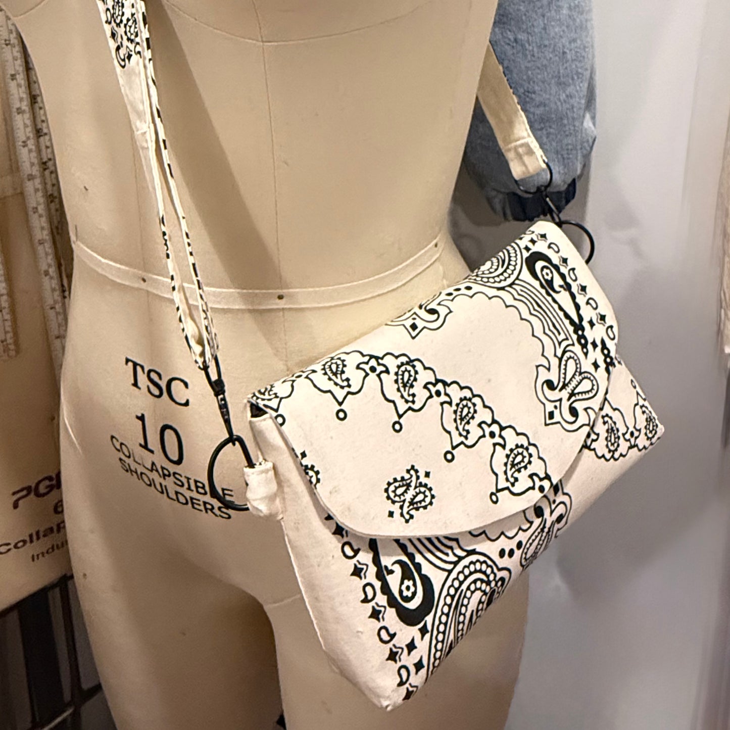 The Foxy- Paisley Crossbody Bag- Cream