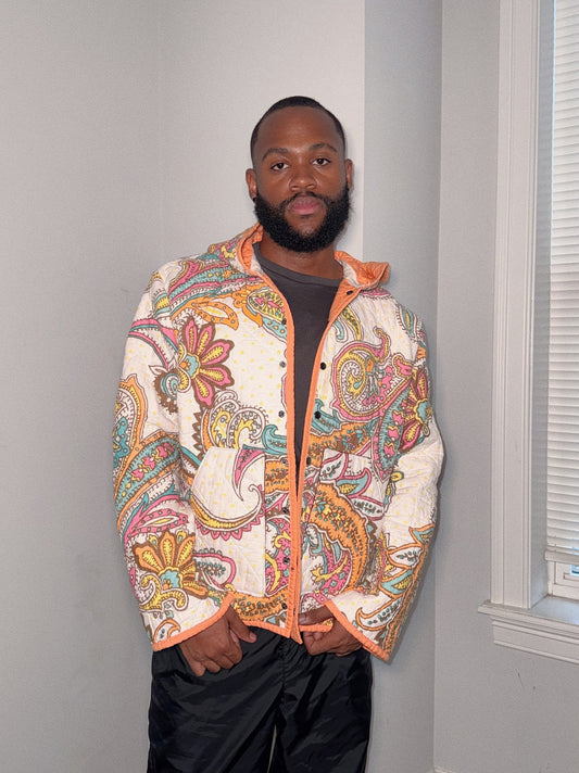 Orange Paisley Blanket Jacket