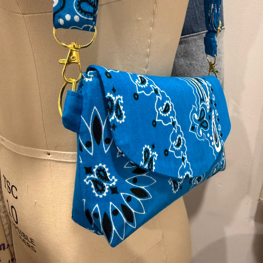 The Foxy- Paisley Crossbody Bag- Turquoise Blue