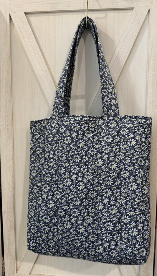 Everyday Quilted Midnight Daisy Tote